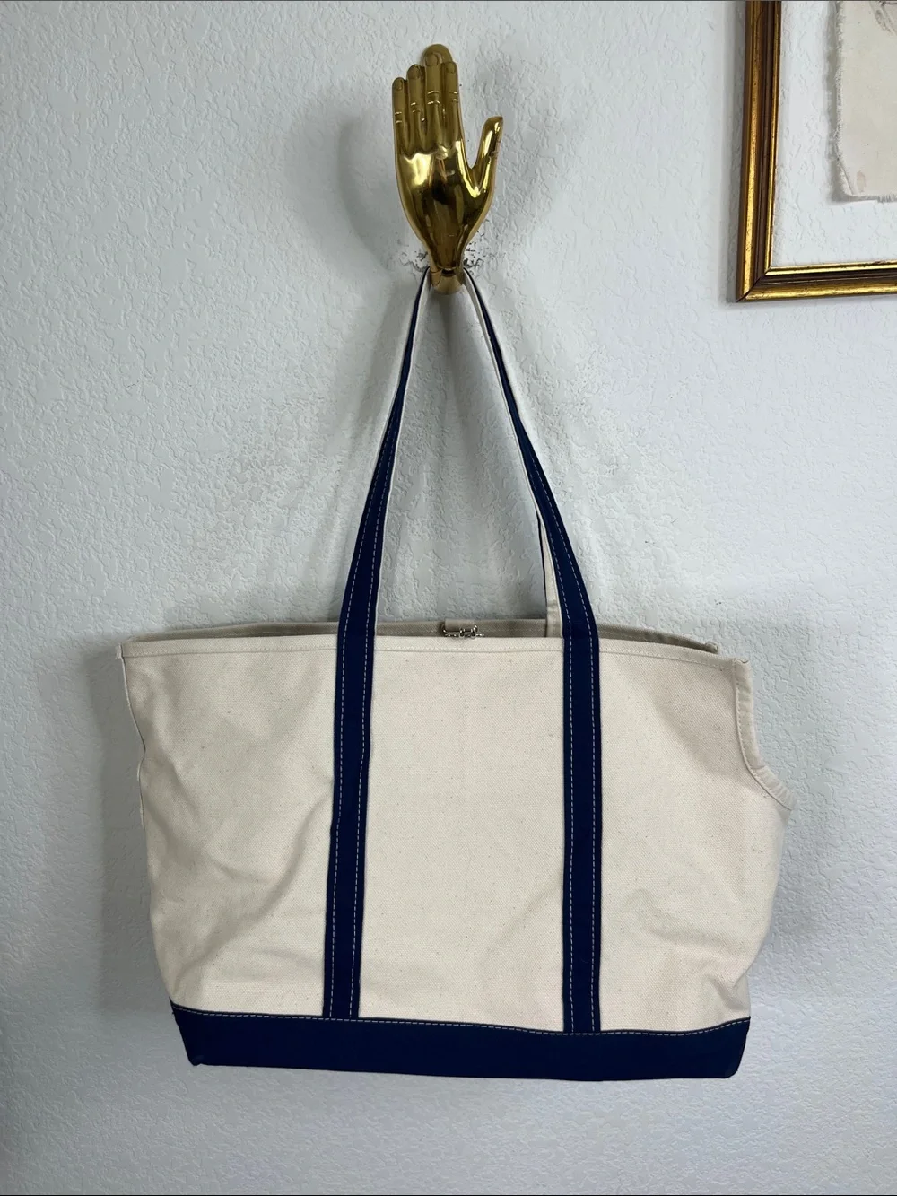 WagWear Boat Canvas Carrier Natural Navy Classic Dog Tote Shoulder Bag 12 lb Pet